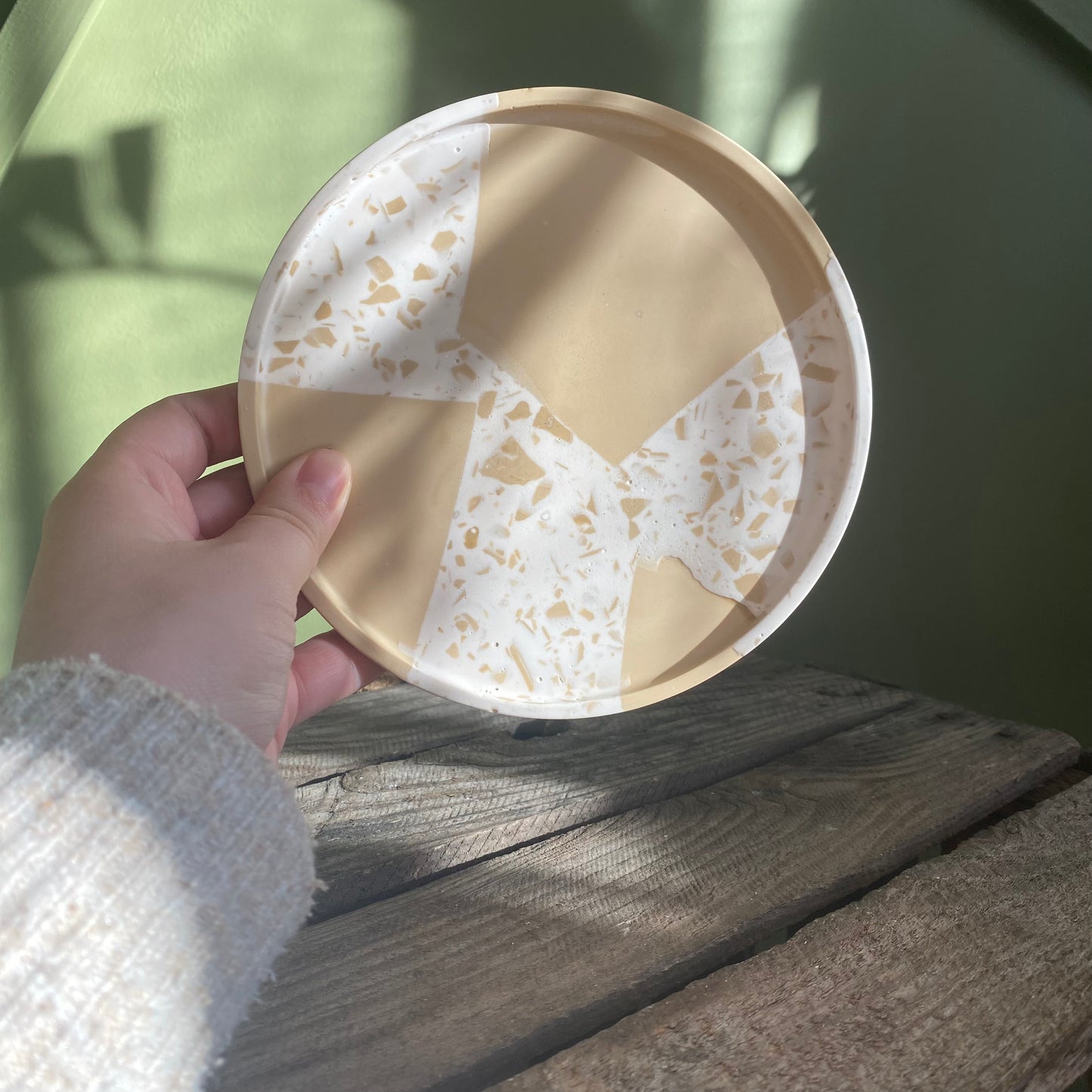 Plateau rond en Jesmonite - Terrazzo