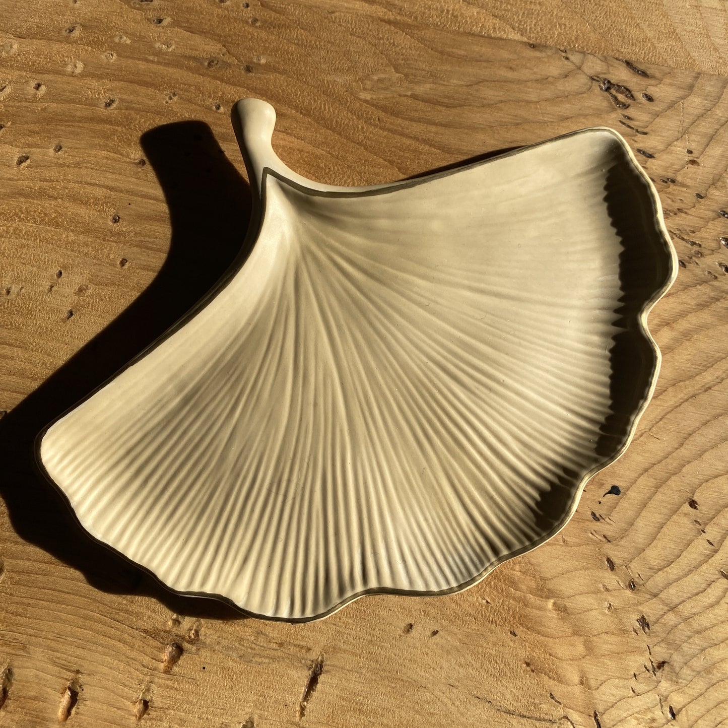 Plateau feuille Ginkgo en Jesmonite