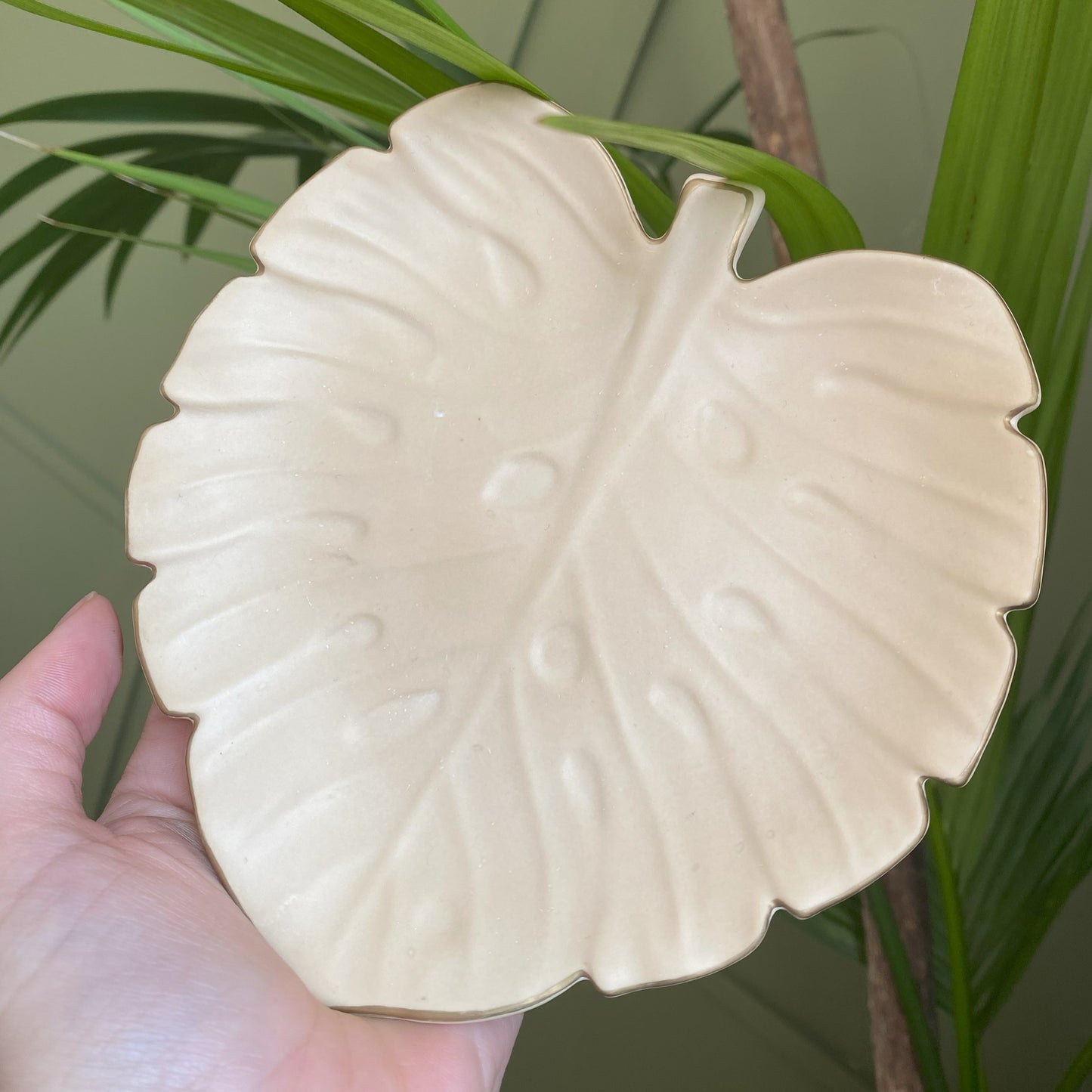 Plateau feuille Monstera en Jesmonite