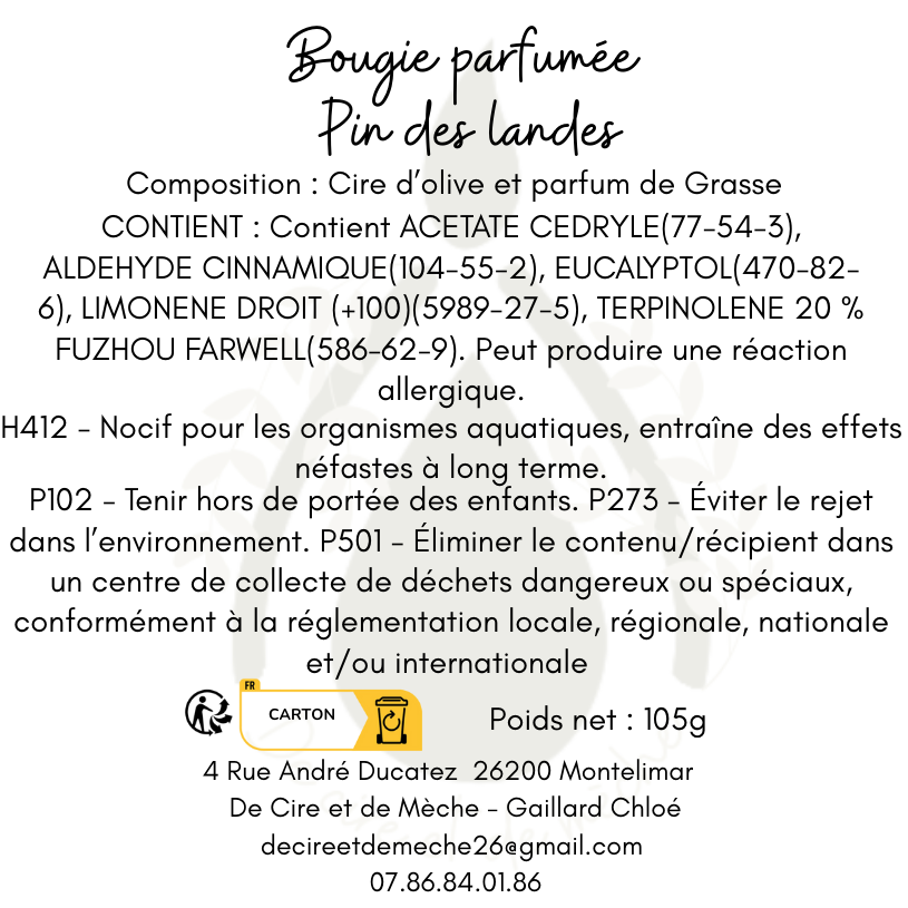 Bougie pin des landes