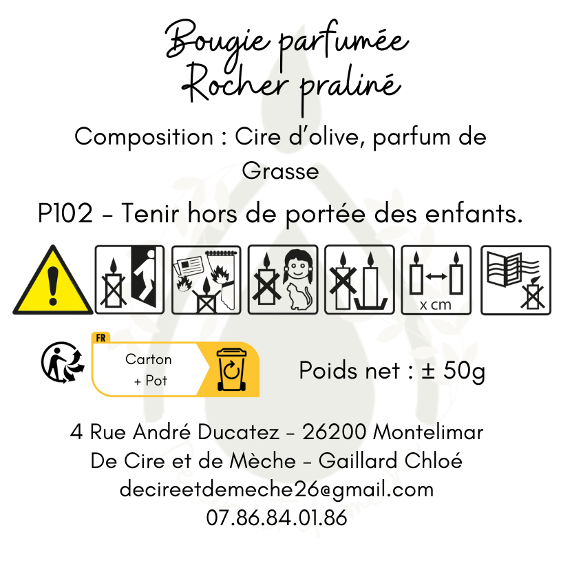 Bougie rocher praliné