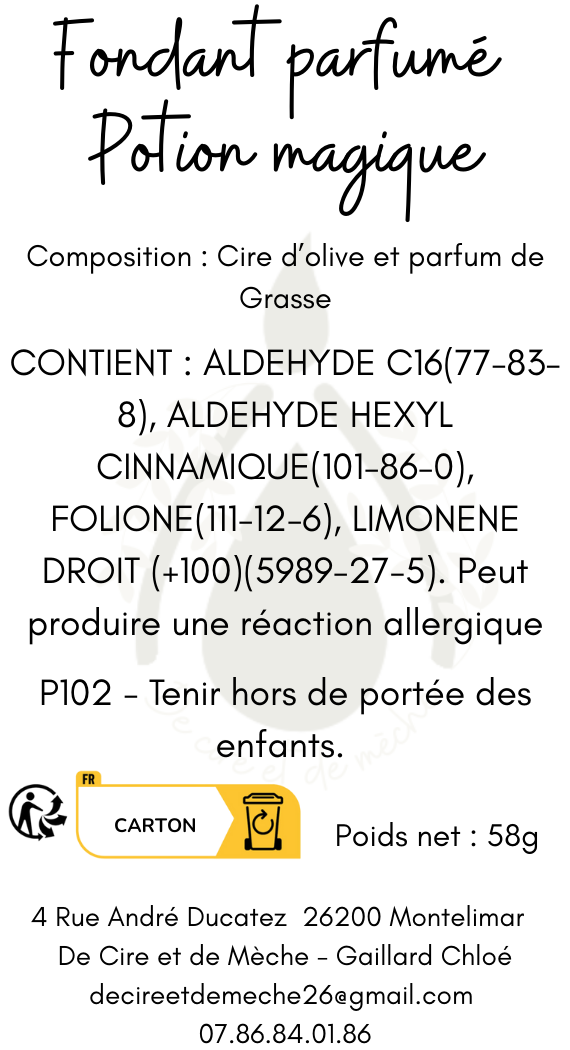 Fondant potion magique