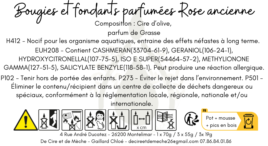 Bouquet bougies/fondants rose ancienne