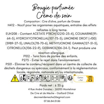 Bougie Crème de soin