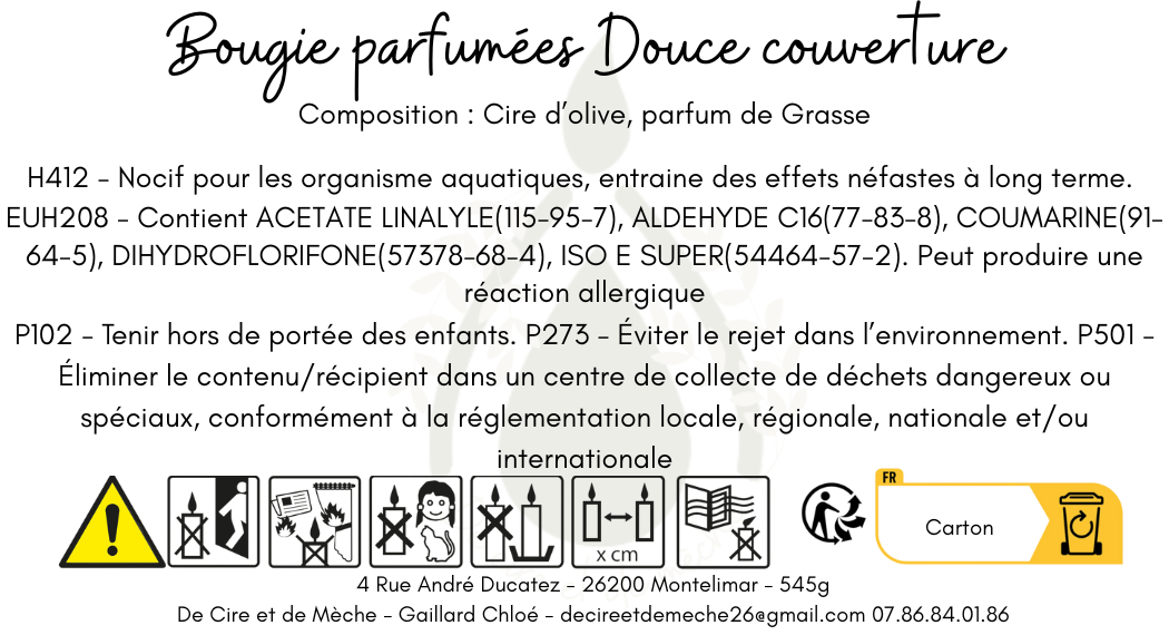 Bougie douce couverture