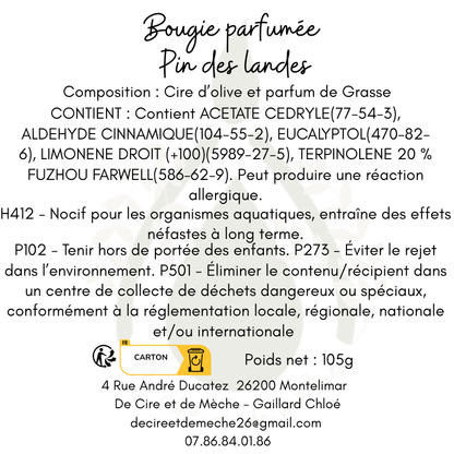 Bougie pin des landes
