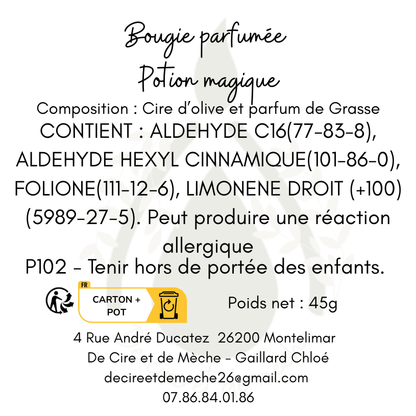 Bougie potion magique