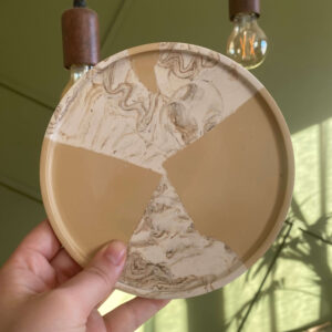 Plateau rond en Jesmonite - Marbré