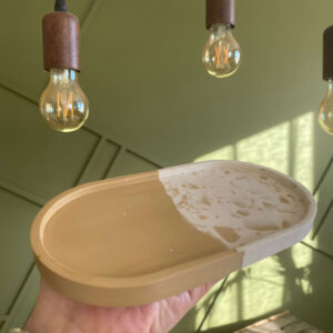 Plateau ovale en Jesmonite - Terrazzo