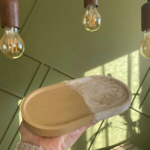 Plateau ovale en Jesmonite - Marbré